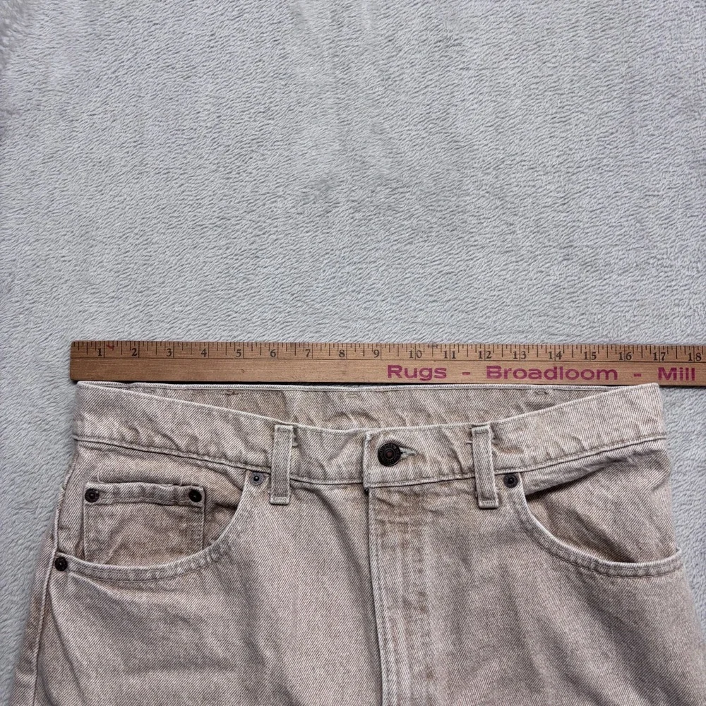 Levi's 550 Vintage 90s USA Made Tan Khaki Denim Jeans Mens 34x34 Relaxed Taper
